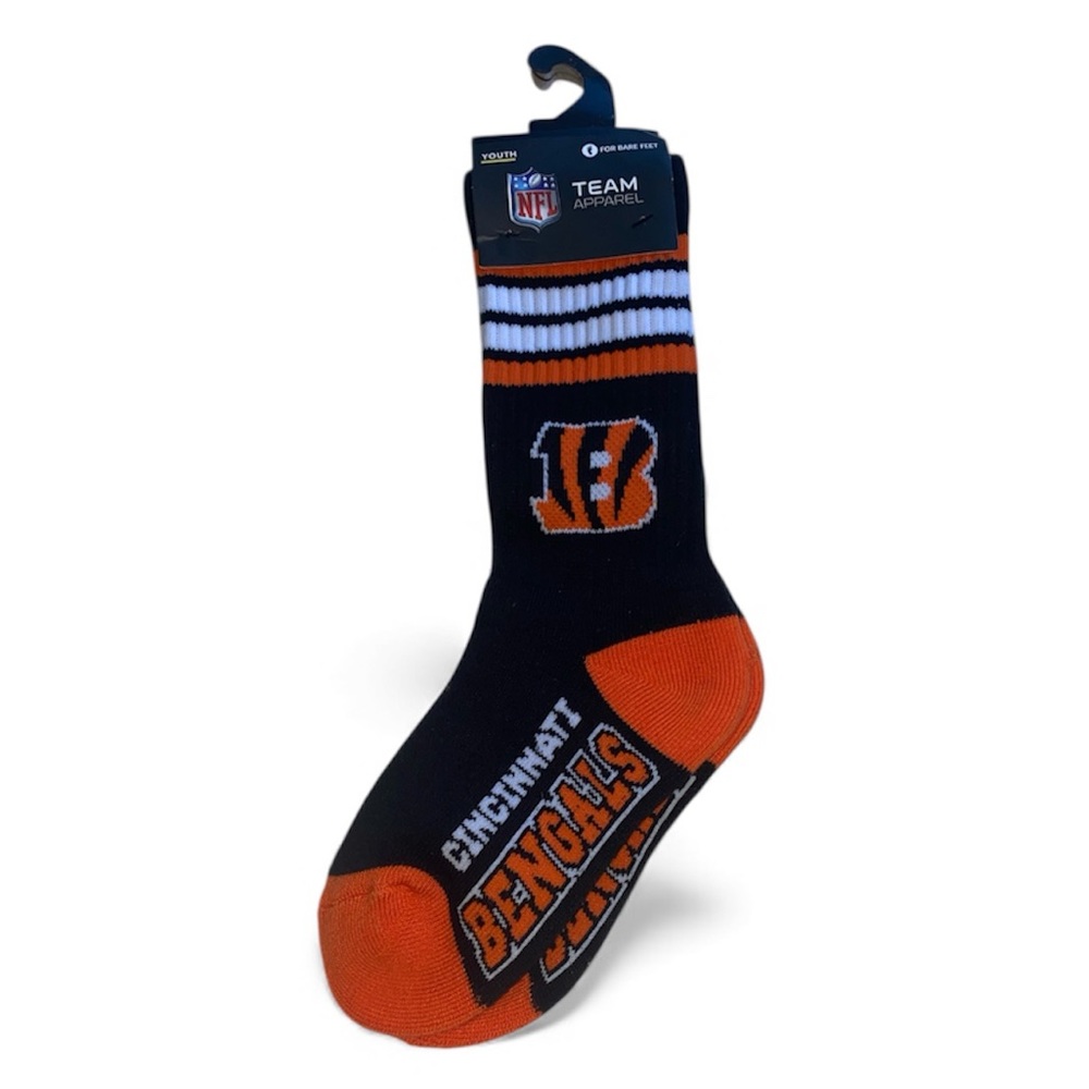 New NFL Cincinnati Bengals Youth kids Black and Orange Team Socks
